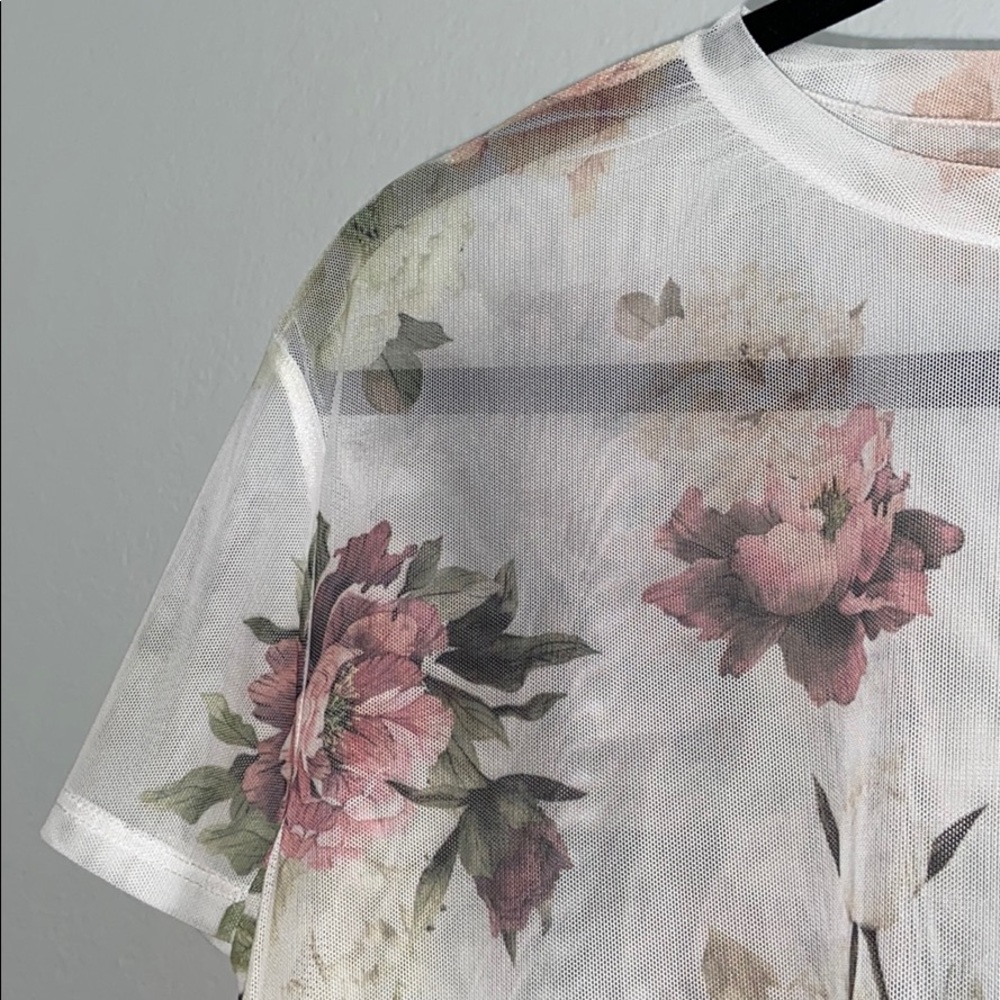 Floral Mesh Top - Picture 2 of 2